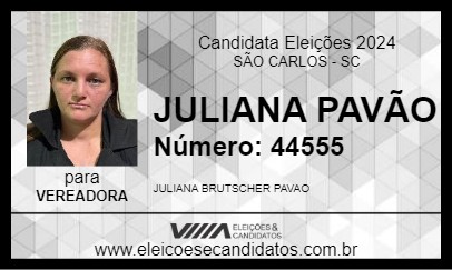 Candidato JULIANA PAVÃO 2024 - SÃO CARLOS - Eleições