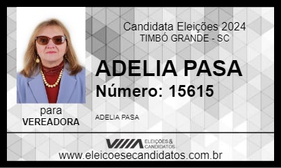 Candidato ADELIA PASA 2024 - TIMBÓ GRANDE - Eleições