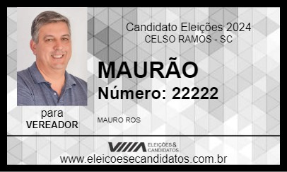 Candidato MAURÃO 2024 - CELSO RAMOS - Eleições