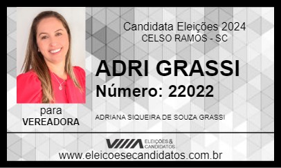 Candidato ADRI GRASSI 2024 - CELSO RAMOS - Eleições