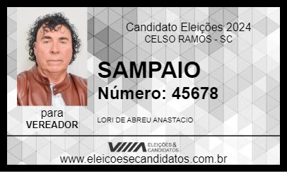 Candidato SAMPAIO 2024 - CELSO RAMOS - Eleições