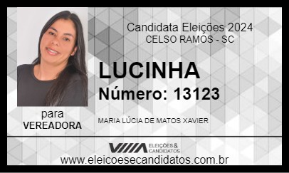 Candidato LUCINHA 2024 - CELSO RAMOS - Eleições