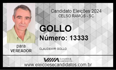 Candidato GOLLO 2024 - CELSO RAMOS - Eleições