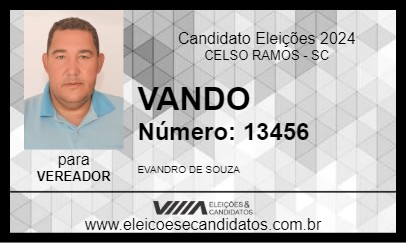 Candidato VANDO 2024 - CELSO RAMOS - Eleições