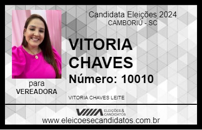 Candidato VITORIA CHAVES 2024 - CAMBORIÚ - Eleições