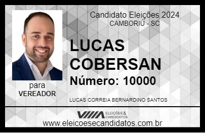 Candidato LUCAS COBERSAN 2024 - CAMBORIÚ - Eleições