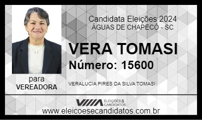 Candidato VERA TOMASI 2024 - ÁGUAS DE CHAPECÓ - Eleições