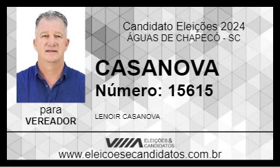 Candidato CASANOVA 2024 - ÁGUAS DE CHAPECÓ - Eleições