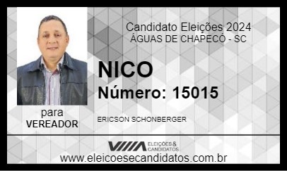 Candidato NICO 2024 - ÁGUAS DE CHAPECÓ - Eleições