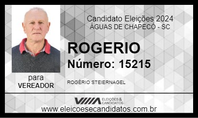 Candidato ROGERIO 2024 - ÁGUAS DE CHAPECÓ - Eleições