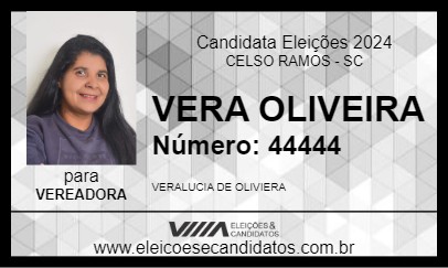 Candidato VERA OLIVEIRA 2024 - CELSO RAMOS - Eleições