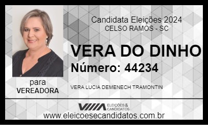 Candidato VERA DO DINHO 2024 - CELSO RAMOS - Eleições