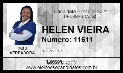 Candidato HELEN VIEIRA 2024 - URUSSANGA - Eleições