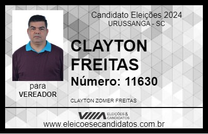 Candidato CLAYTON FREITAS 2024 - URUSSANGA - Eleições