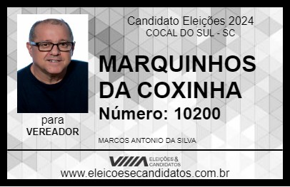 Candidato MARQUINHOS DA COXINHA 2024 - COCAL DO SUL - Eleições