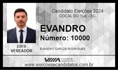 Candidato EVANDRO 2024 - COCAL DO SUL - Eleições