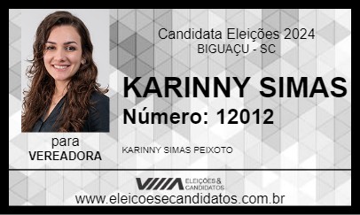 Candidato KARINNY SIMAS 2024 - BIGUAÇU - Eleições