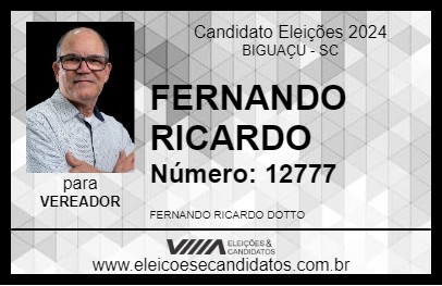 Candidato FERNANDO RICARDO 2024 - BIGUAÇU - Eleições