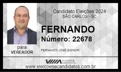 Candidato FERNANDO 2024 - SÃO CARLOS - Eleições