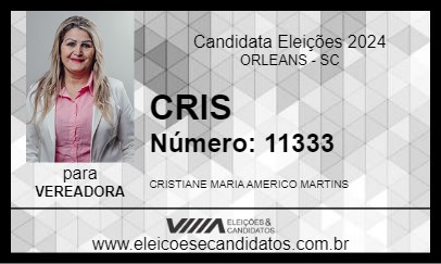 Candidato CRIS AMERICO 2024 - ORLEANS - Eleições