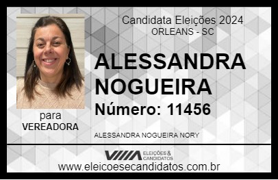 Candidato ALESSANDRA NOGUEIRA 2024 - ORLEANS - Eleições