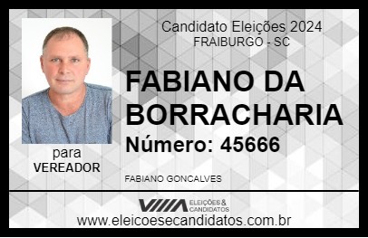 Candidato FABIANO DA BORRACHARIA 2024 - FRAIBURGO - Eleições