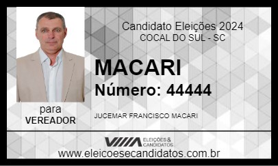 Candidato MACARI 2024 - COCAL DO SUL - Eleições