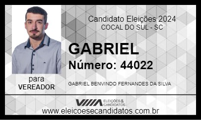 Candidato GABRIEL 2024 - COCAL DO SUL - Eleições