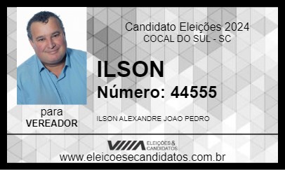 Candidato ILSON 2024 - COCAL DO SUL - Eleições