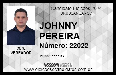 Candidato JOHNNY PEREIRA 2024 - URUSSANGA - Eleições