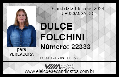 Candidato DULCE FOLCHINI 2024 - URUSSANGA - Eleições