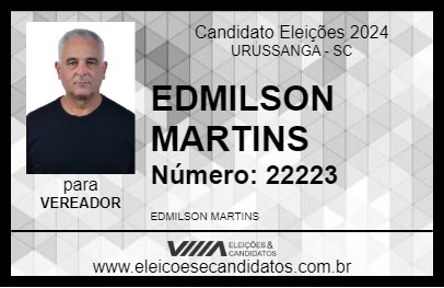 Candidato EDMILSON MARTINS 2024 - URUSSANGA - Eleições