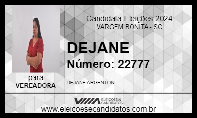 Candidato DEJANE 2024 - VARGEM BONITA - Eleições