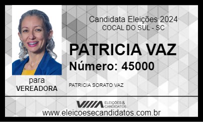 Candidato PATRICIA VAZ 2024 - COCAL DO SUL - Eleições