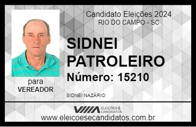 Candidato SIDNEI PATROLEIRO 2024 - RIO DO CAMPO - Eleições