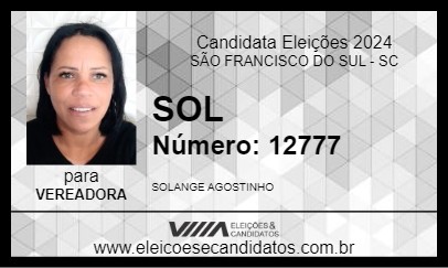 Candidato SOLANGE SOL 2024 - SÃO FRANCISCO DO SUL - Eleições