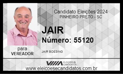 Candidato JAIR 2024 - PINHEIRO PRETO - Eleições