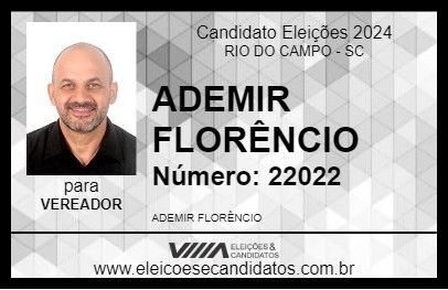 Candidato ADEMIR FLORÊNCIO 2024 - RIO DO CAMPO - Eleições