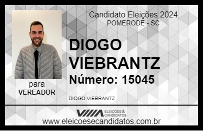 Candidato DIOGO VIEBRANTZ 2024 - POMERODE - Eleições