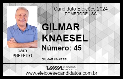 Candidato GILMAR KNAESEL 2024 - POMERODE - Eleições