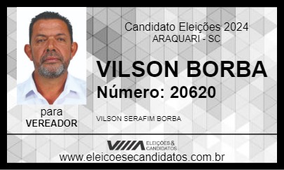 Candidato VILSON BORBA 2024 - ARAQUARI - Eleições