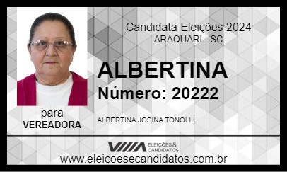 Candidato ALBERTINA 2024 - ARAQUARI - Eleições