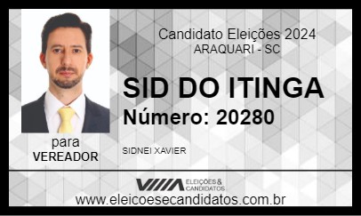 Candidato SID DO ITINGA 2024 - ARAQUARI - Eleições