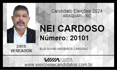 Candidato NEI CARDOSO  2024 - ARAQUARI - Eleições