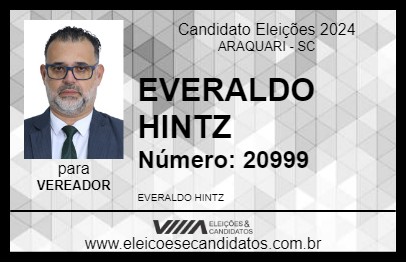 Candidato EVERALDO HINTZ 2024 - ARAQUARI - Eleições