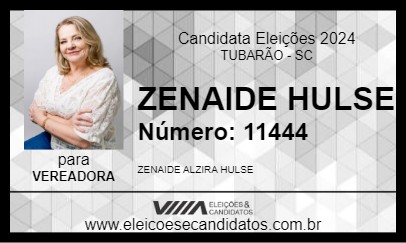 Candidato ZENAIDE HULSE 2024 - TUBARÃO - Eleições