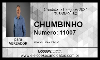 Candidato CHUMBINHO 2024 - TUBARÃO - Eleições