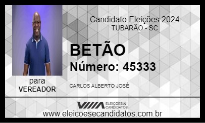 Candidato BETÃO 2024 - TUBARÃO - Eleições