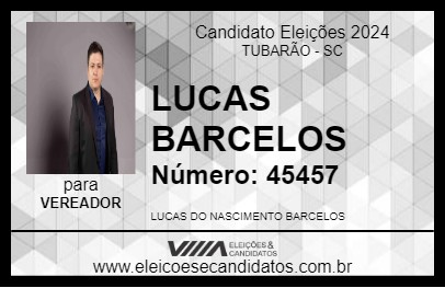 Candidato LUCAS BARCELOS 2024 - TUBARÃO - Eleições