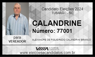 Candidato CALANDRINE 2024 - TUBARÃO - Eleições